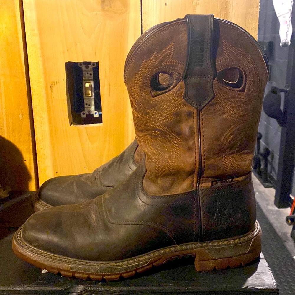 Rocky mens 11” western brown cowboy boots